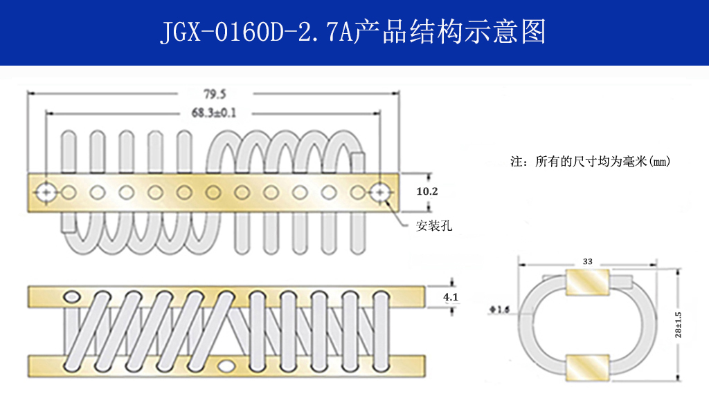 JGX-0160D-2.7A多應用鋼絲繩隔振器結(jié)構